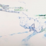 Elizabeth Blau, "Hydro-glacier 1", 48" x 60" , Watercolor pencil on canvas 2007 (Available)